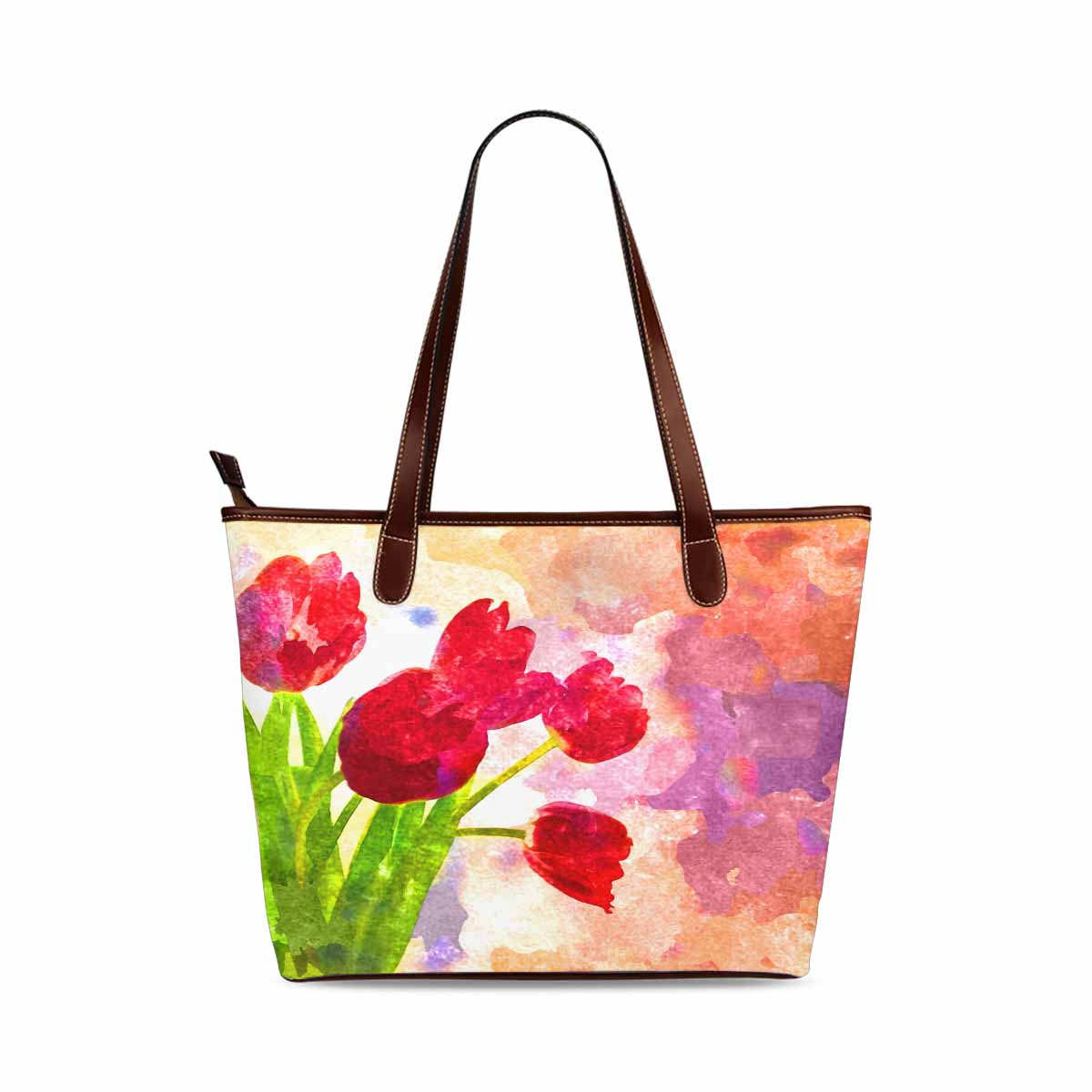 Classic Fabric handbag, watercolor floral, design 113