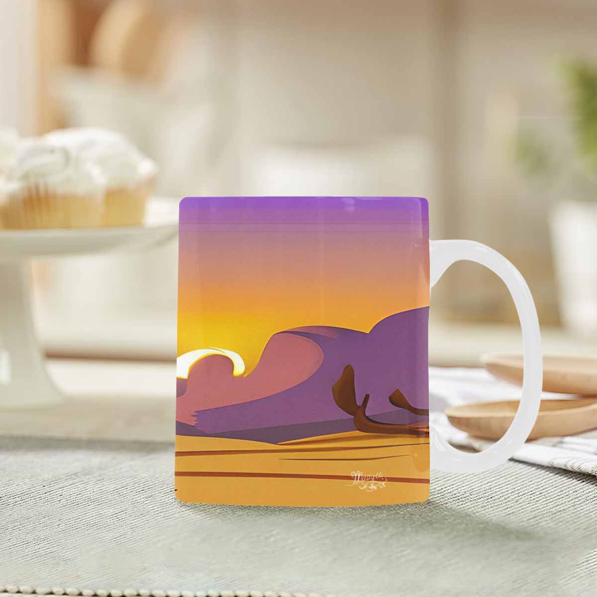 Coffee Mug, tea cup, desert scene, design 90