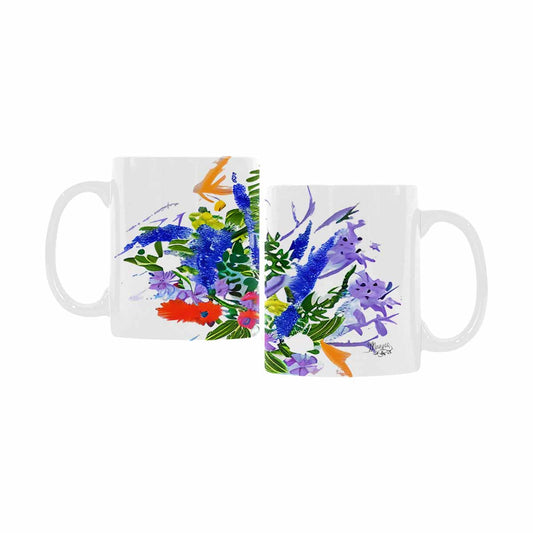 USA made Quality Mug, coffee mug, tea cup, Bright florals, Set 1A, Design 11