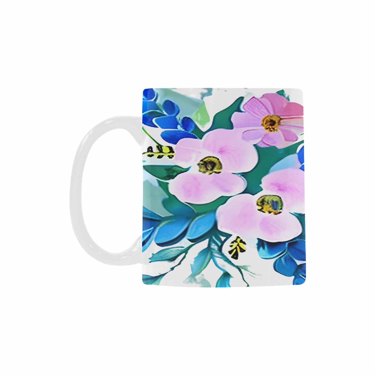 USA made Quality Mug, coffee mug, tea cup, Bright florals, Set 1A, Design 5