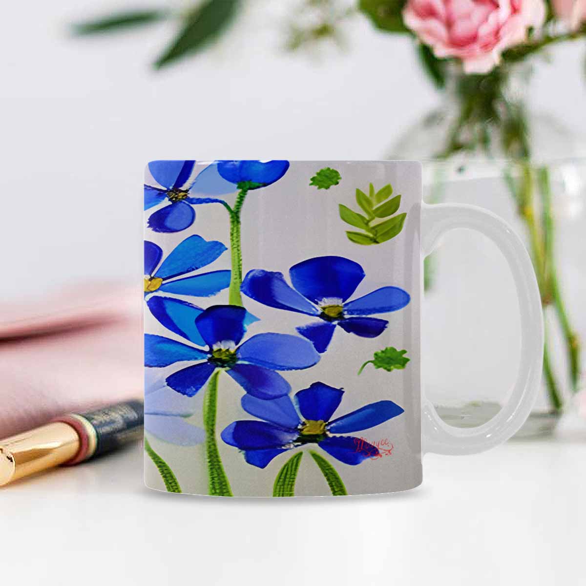 Quality Mug, coffee mug, tea cup, Bright florals, Set 1, Design 82