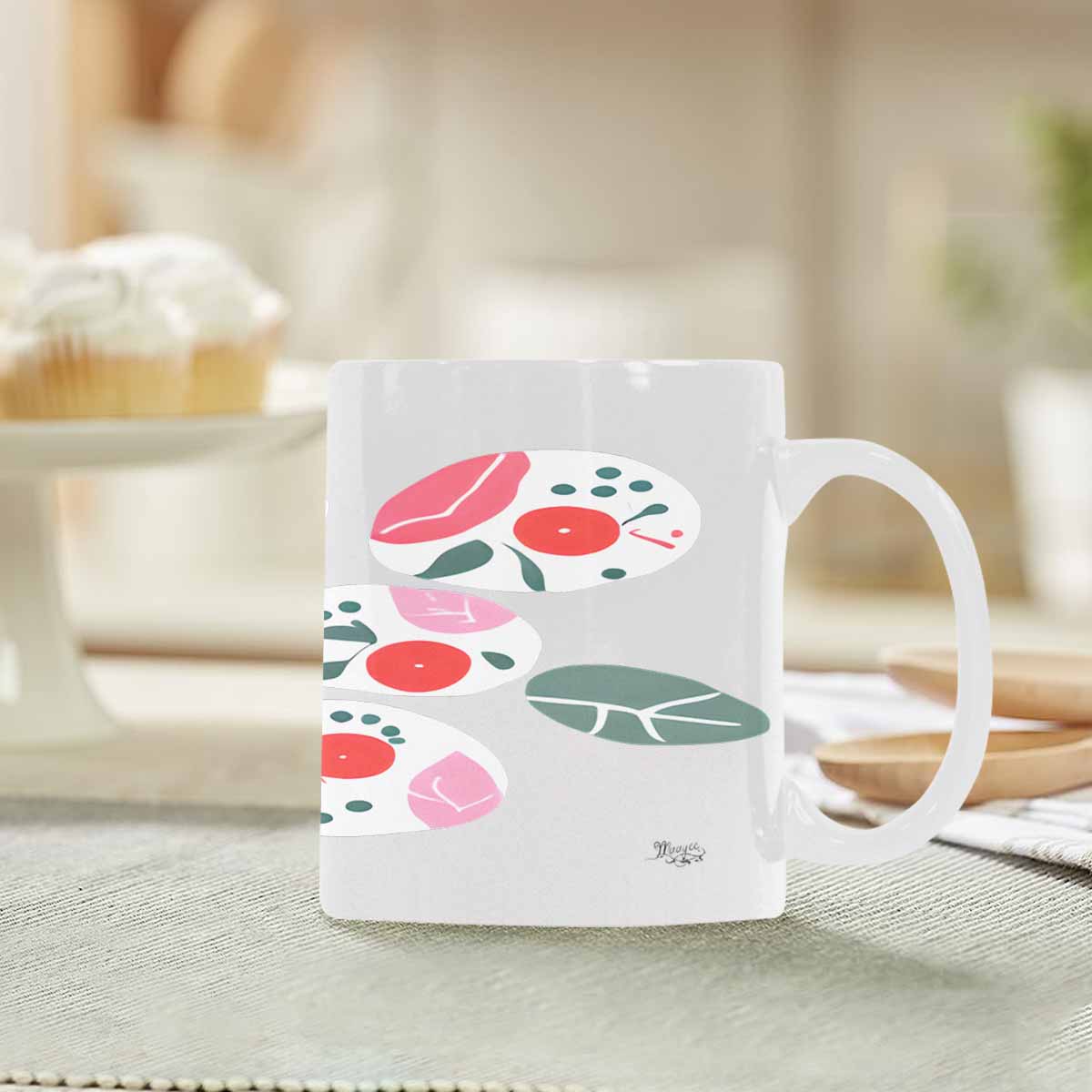 Quality Mug, coffee mug, tea cup, Bright florals, Set 2, design 17