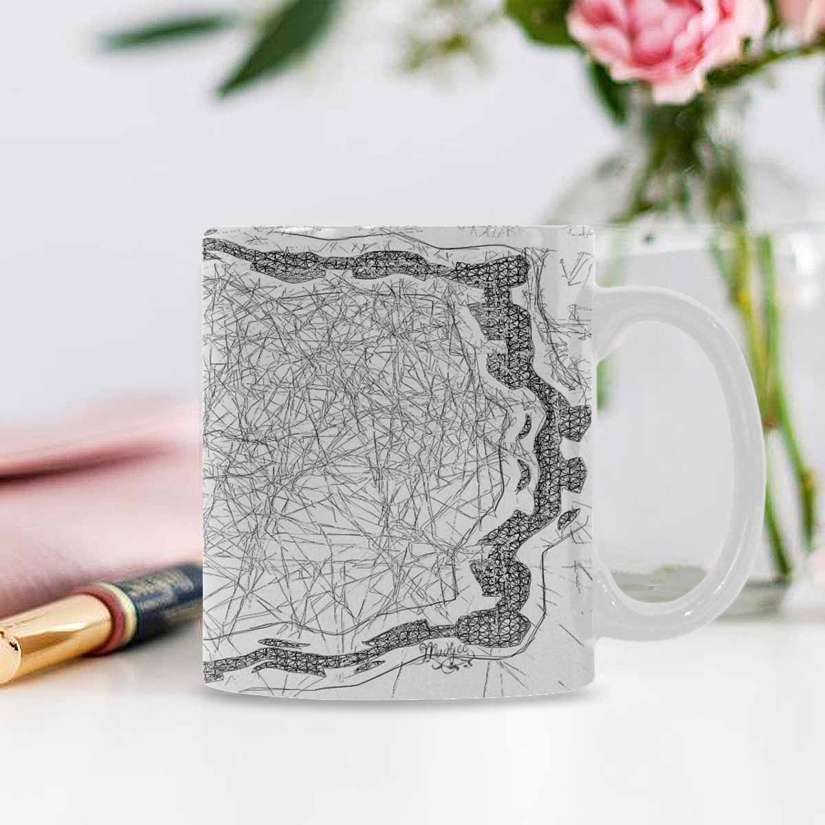 Quality Mug, coffee mug, tea cup, B & W Abstract, Set 1, design 86