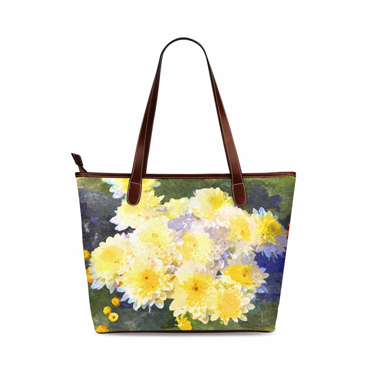 Classic Fabric handbag, watercolor floral, design 76