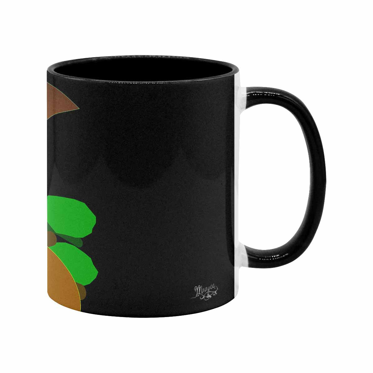 Coffee Mug, tea cup, black core, abstract, design 60