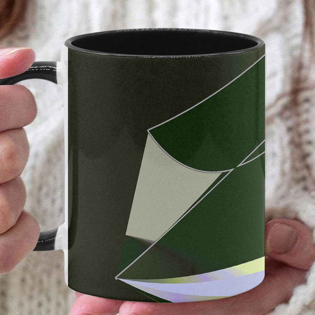 Coffee Mug, tea cup, black core, abstract, design 4