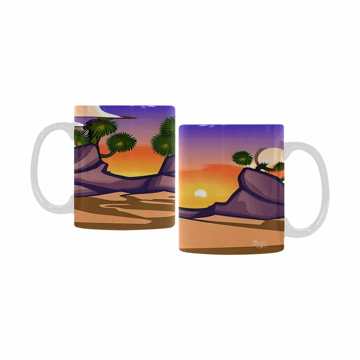 Coffee Mug, tea cup, desert scene, design 75