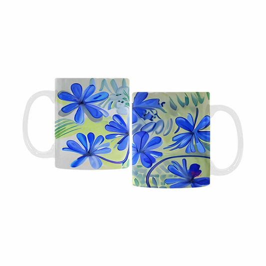 USA made Quality Mug, coffee mug, tea cup, Bright florals, Set 1, Design 83