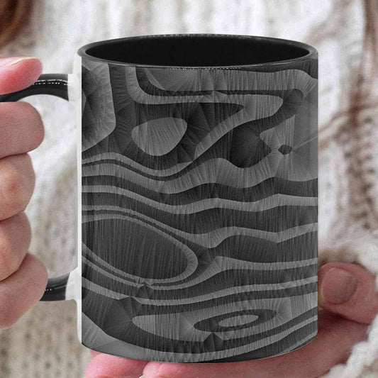 Coffee Mug, tea cup, black core, abstract, design 87