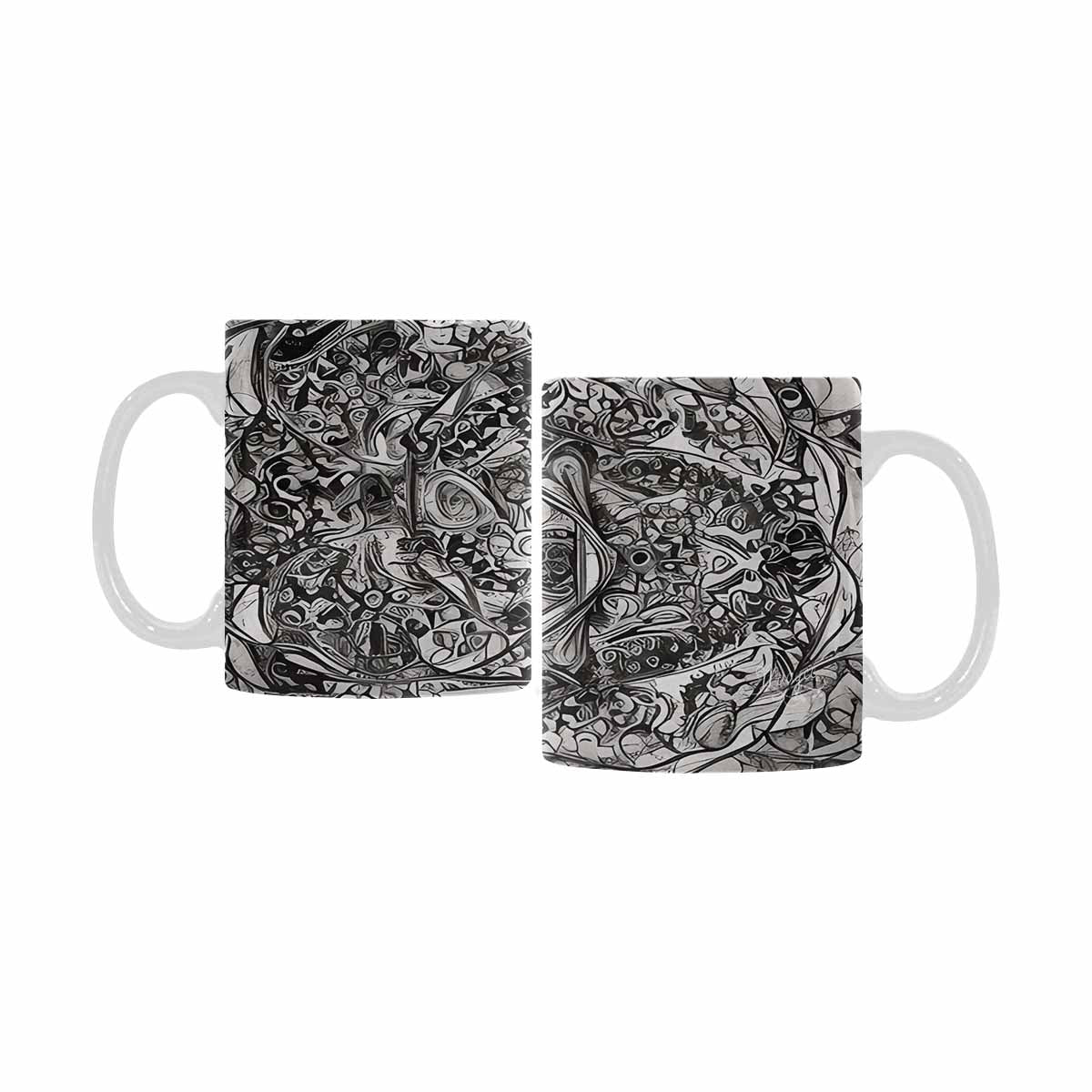 Quality Mug, coffee mug, tea cup, B & W Abstract, Set 1, design 22