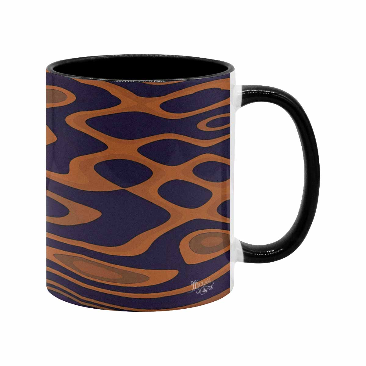 Coffee Mug, tea cup, black core, abstract, design 144