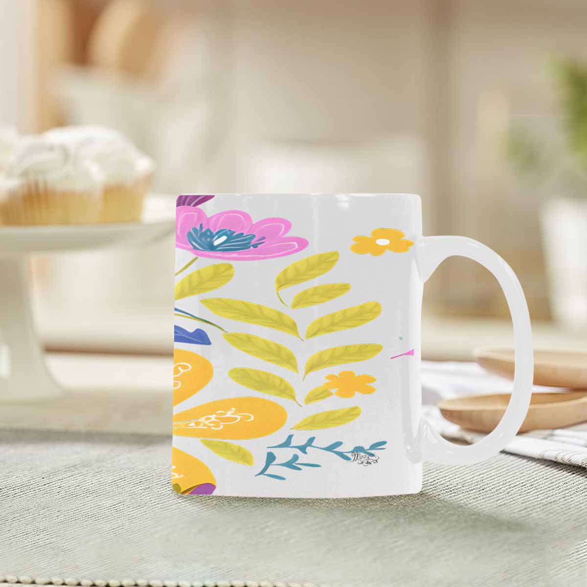 Quality Mug, coffee mug, tea cup, Bright florals, Set 2, design 56