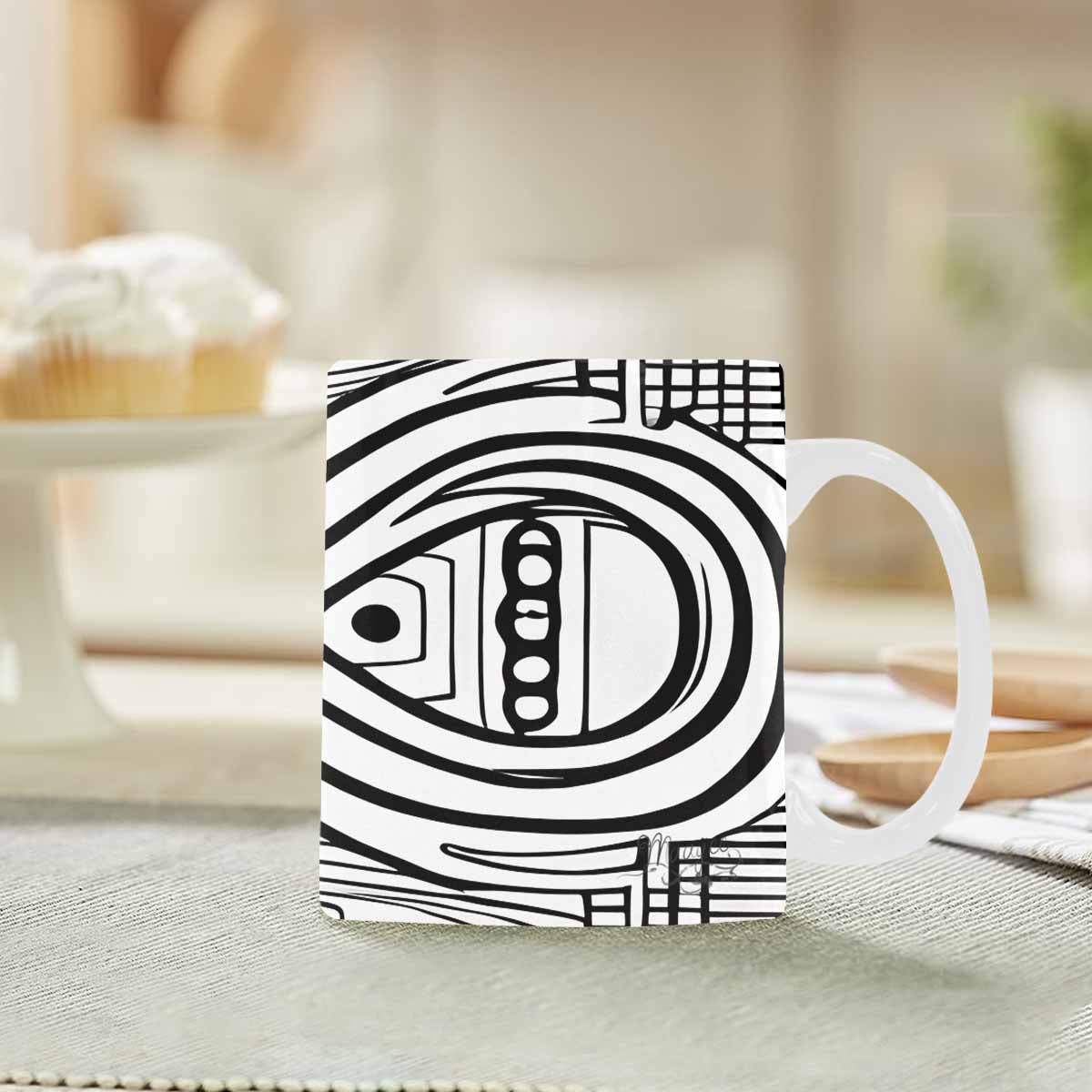 Quality Mug, coffee mug, tea cup, B & W Abstract, Set 1, design 42