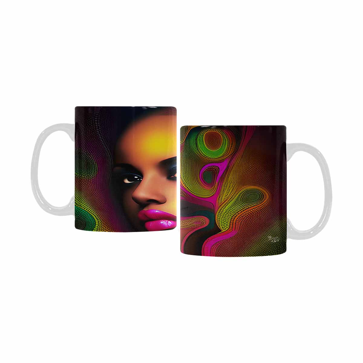 Quality Mug, coffee mug, tea cup, Black Faces, Set 1, design 71