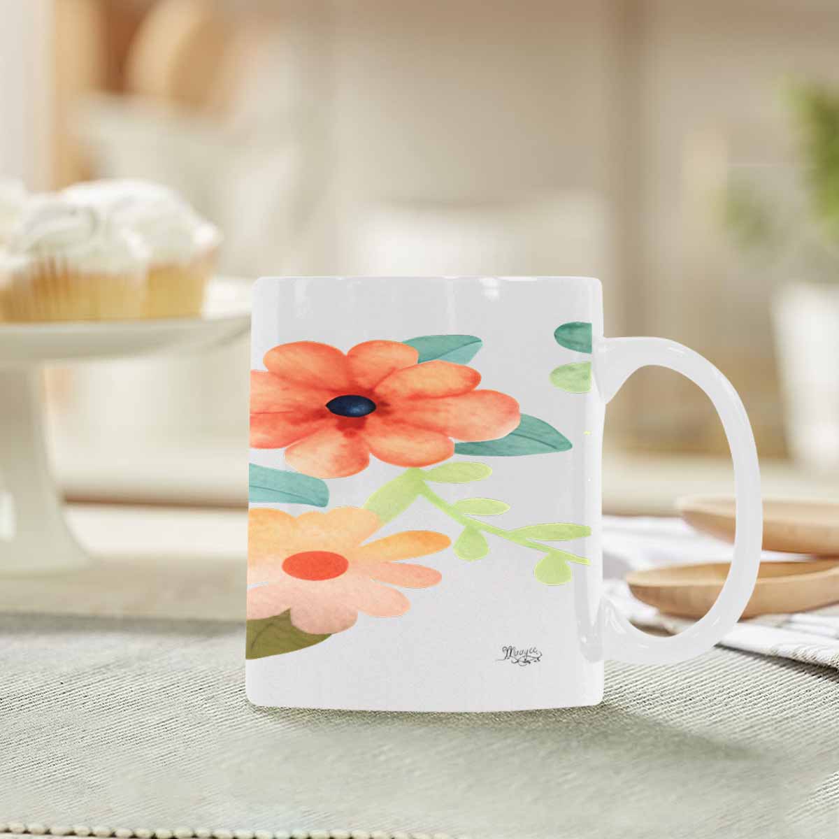 Quality Mug, coffee mug, tea cup, Bright florals, Set 2, design 40