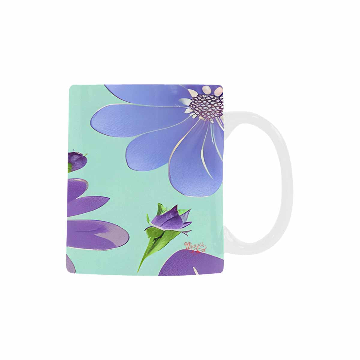 USA made Quality Mug, coffee mug, tea cup, Bright florals, Set 1, Design 156