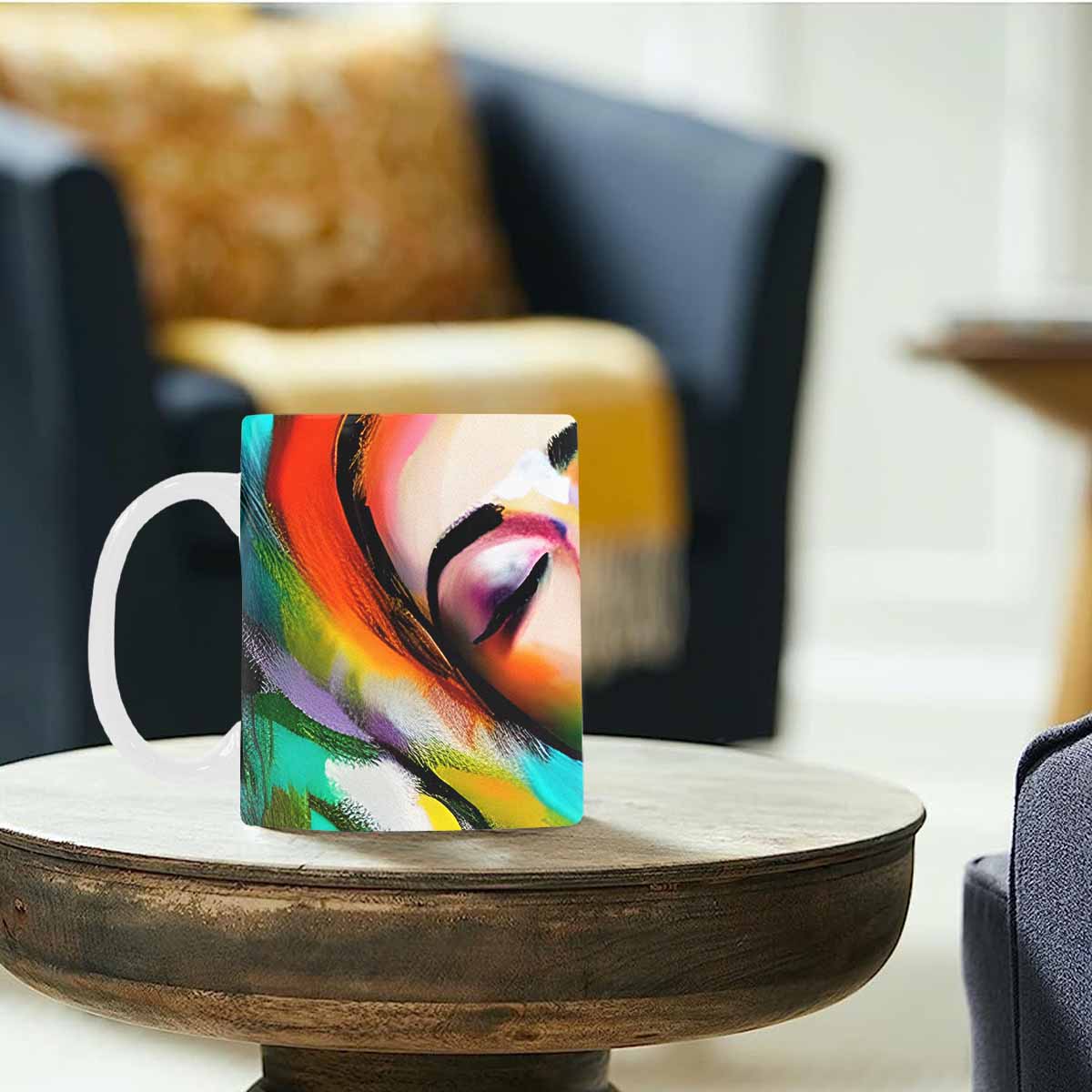 Coffee Mug, tea cup,caucasian Face, design 24