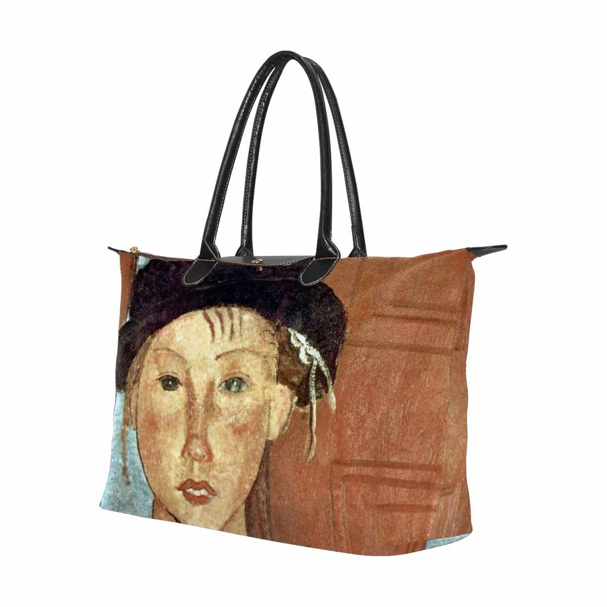 Classic handbag, Modigliani design, choice of 2 colors, Girl with Hat