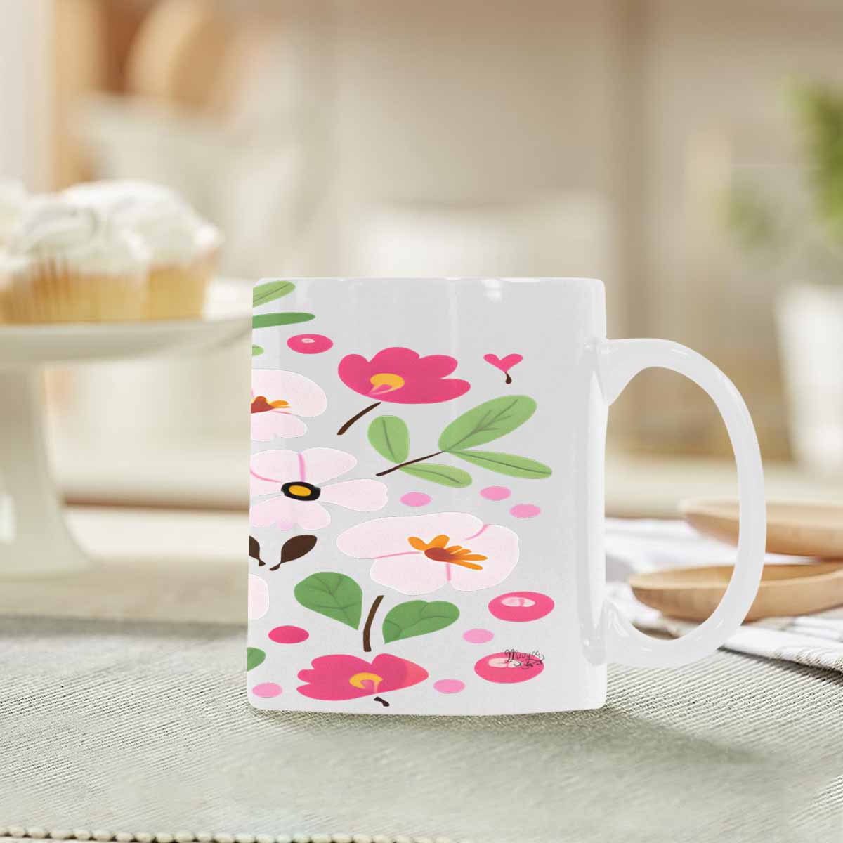 Quality Mug, coffee mug, tea cup, Bright florals, Set 2, design 50