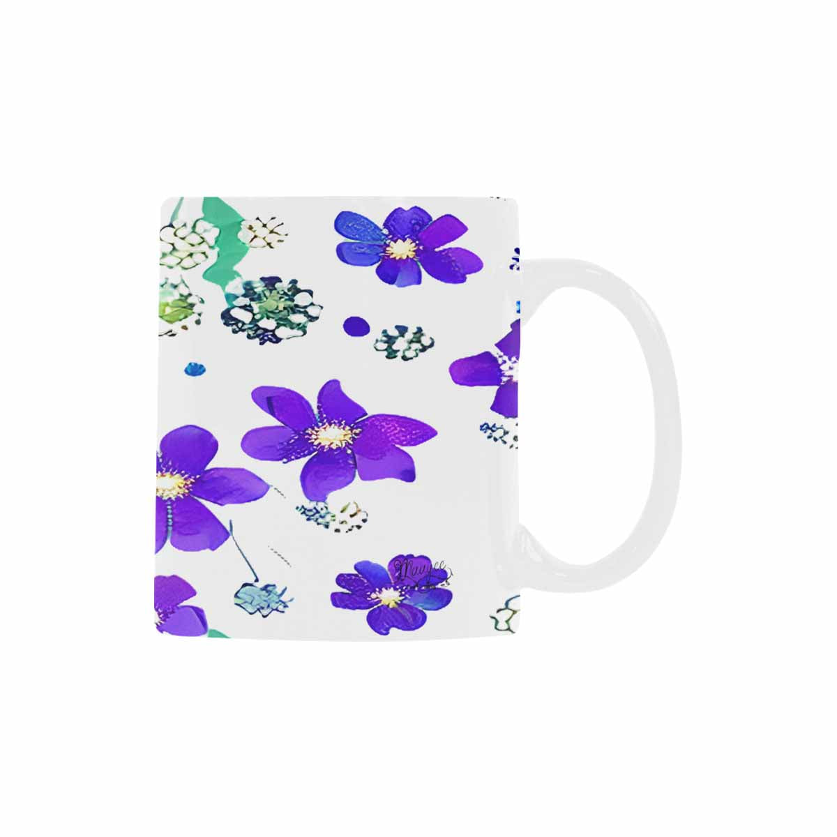 USA made Quality Mug, coffee mug, tea cup, Bright florals, Set 1A, Design 141