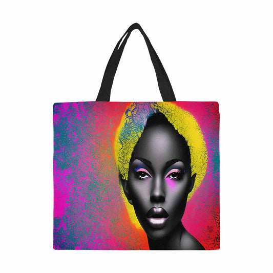 Canvas tote bag, Large, Black Faces, Set 1, design 60