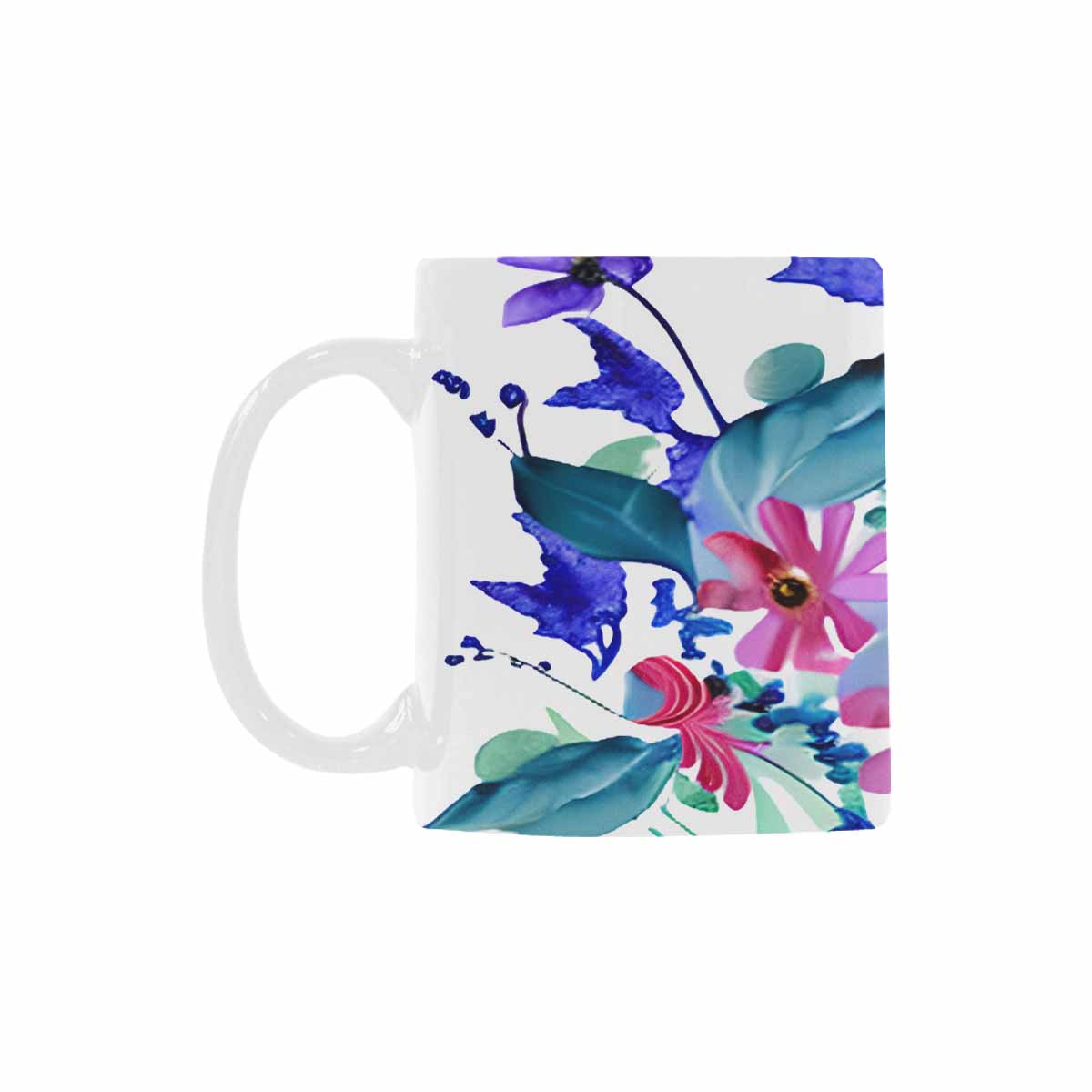 USA made Quality Mug, coffee mug, tea cup, Bright florals, Set 1A, Design 22