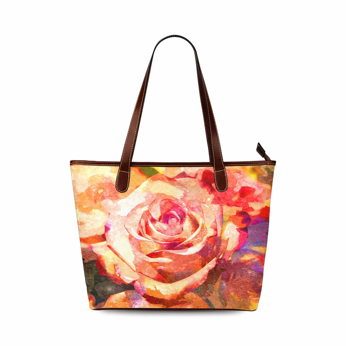 Classic Fabric handbag, watercolor floral, design 221