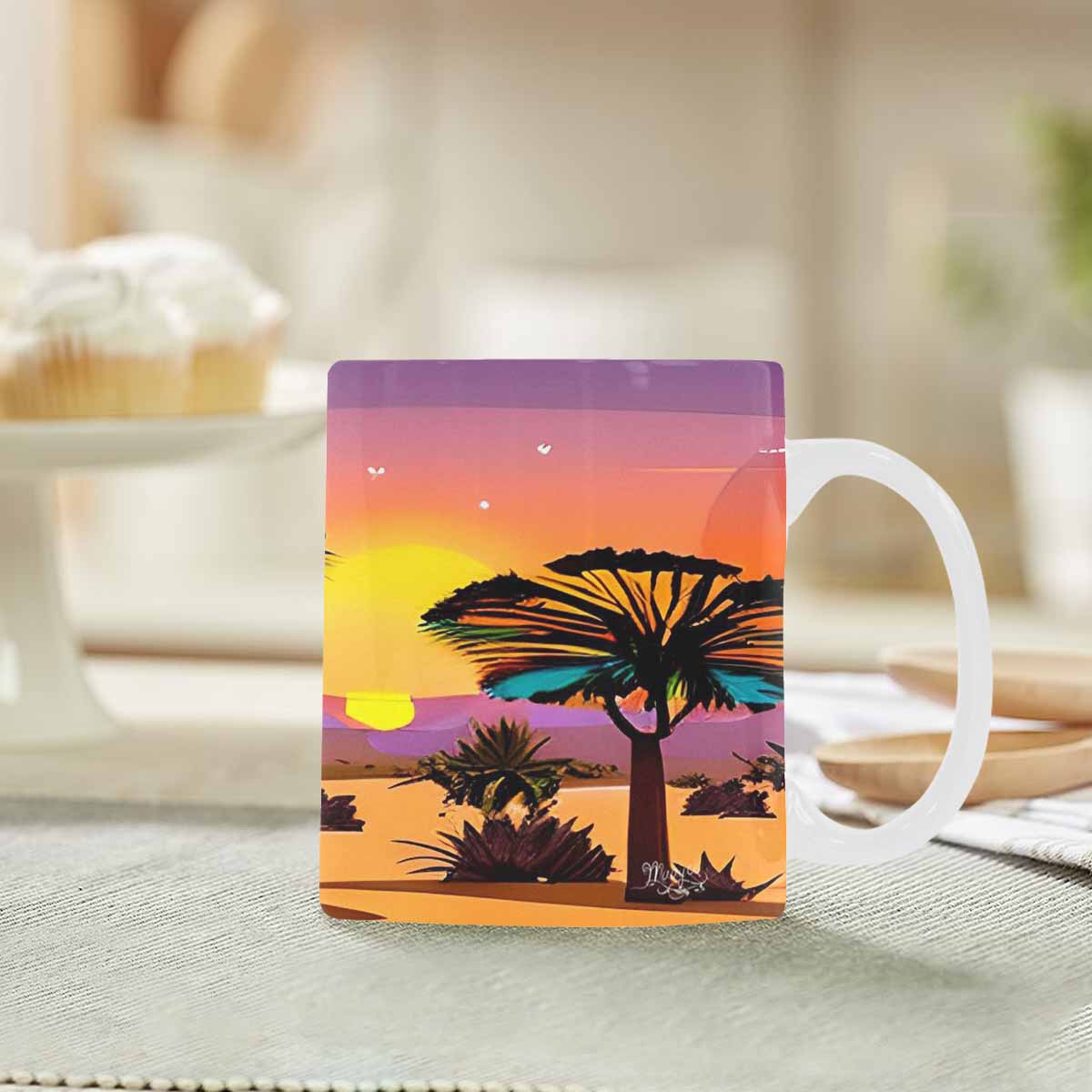 Coffee Mug, tea cup, desert scene, design 28