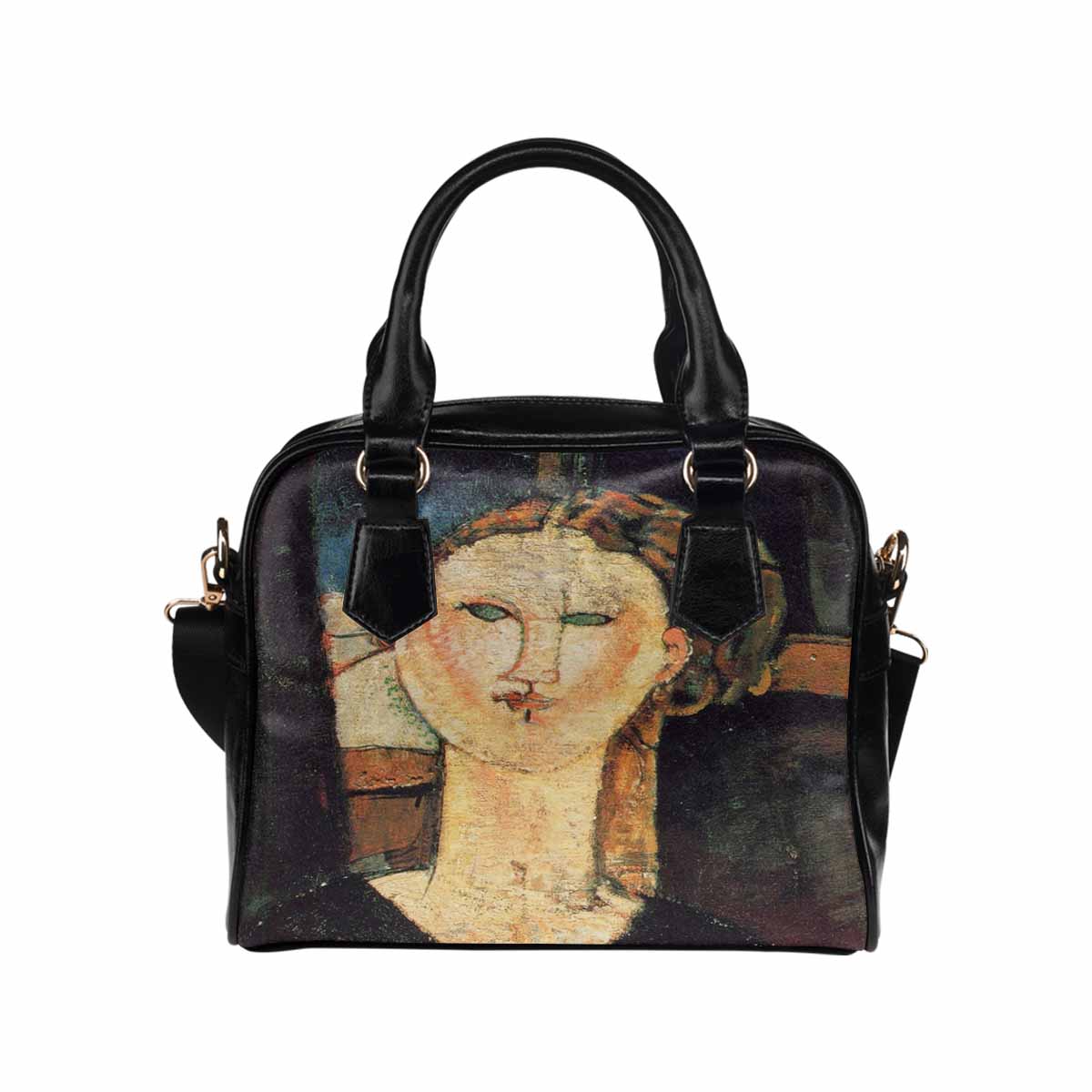 Shoulder PU Leather handbag, Modigliani design, choice of 2 colors, Antonia