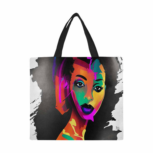 Canvas tote bag, Large, Black Faces, Set 1, design 57