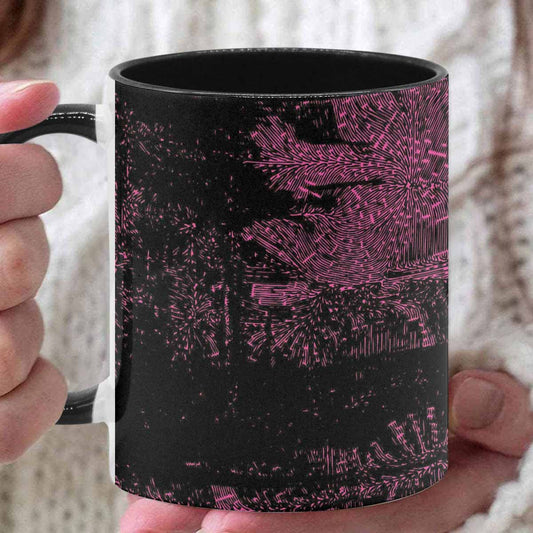 Coffee Mug, tea cup, black core, abstract, design 76