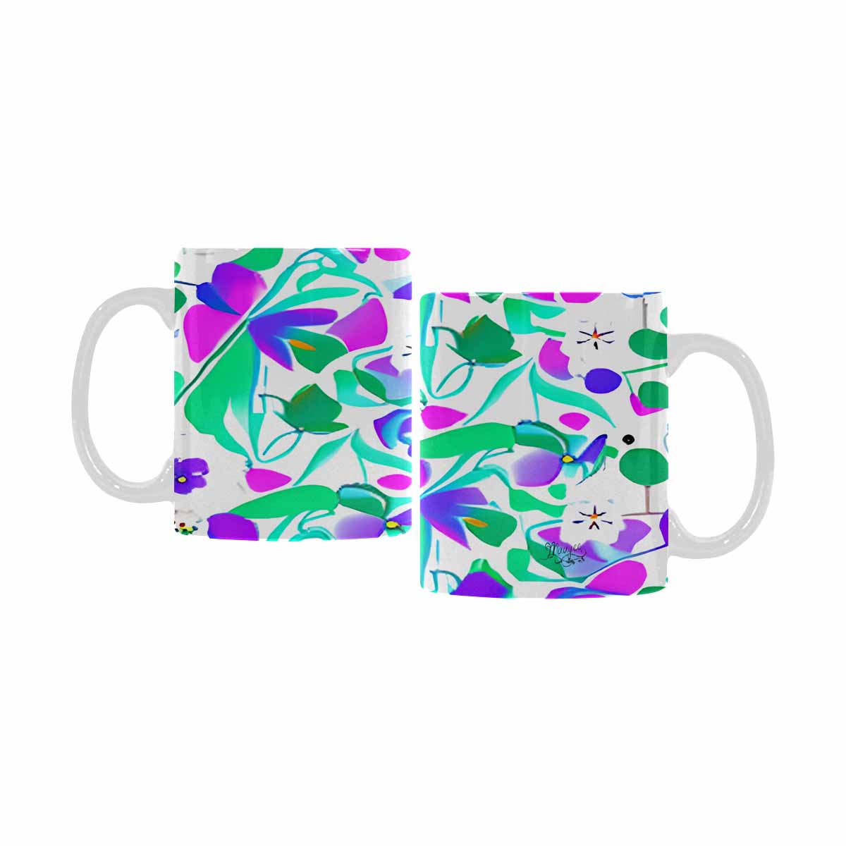 Quality Mug, coffee mug, tea cup, Bright florals, Set 1, Design 135