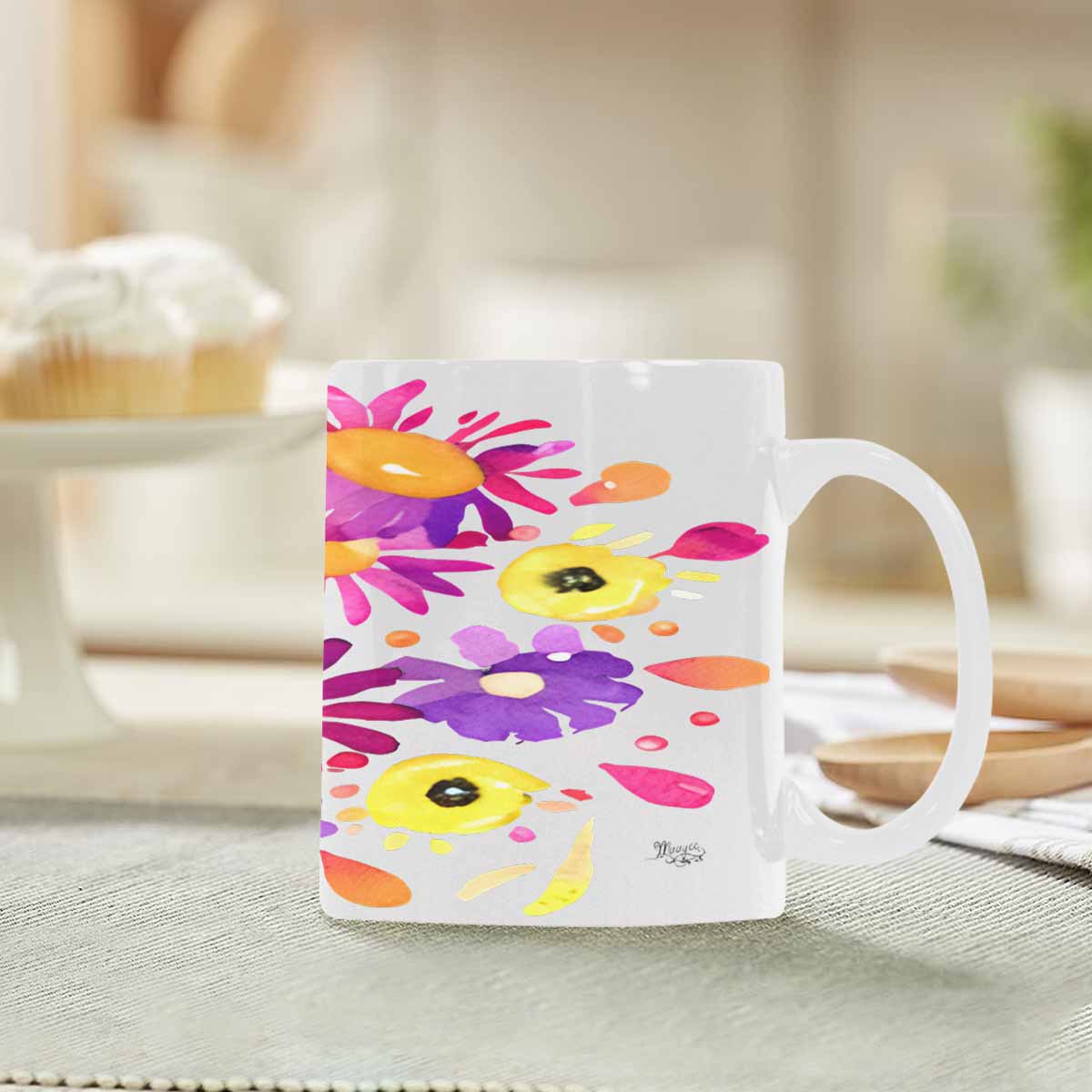 Quality Mug, coffee mug, tea cup, Bright florals, Set 2, design 38
