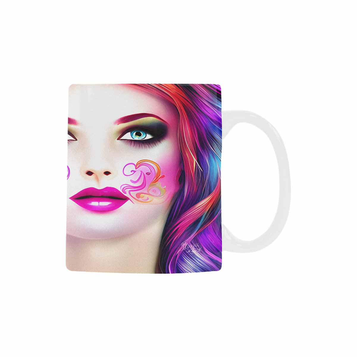 USA, Color Coffee Mug, tea cup, caucasian Face, design 7