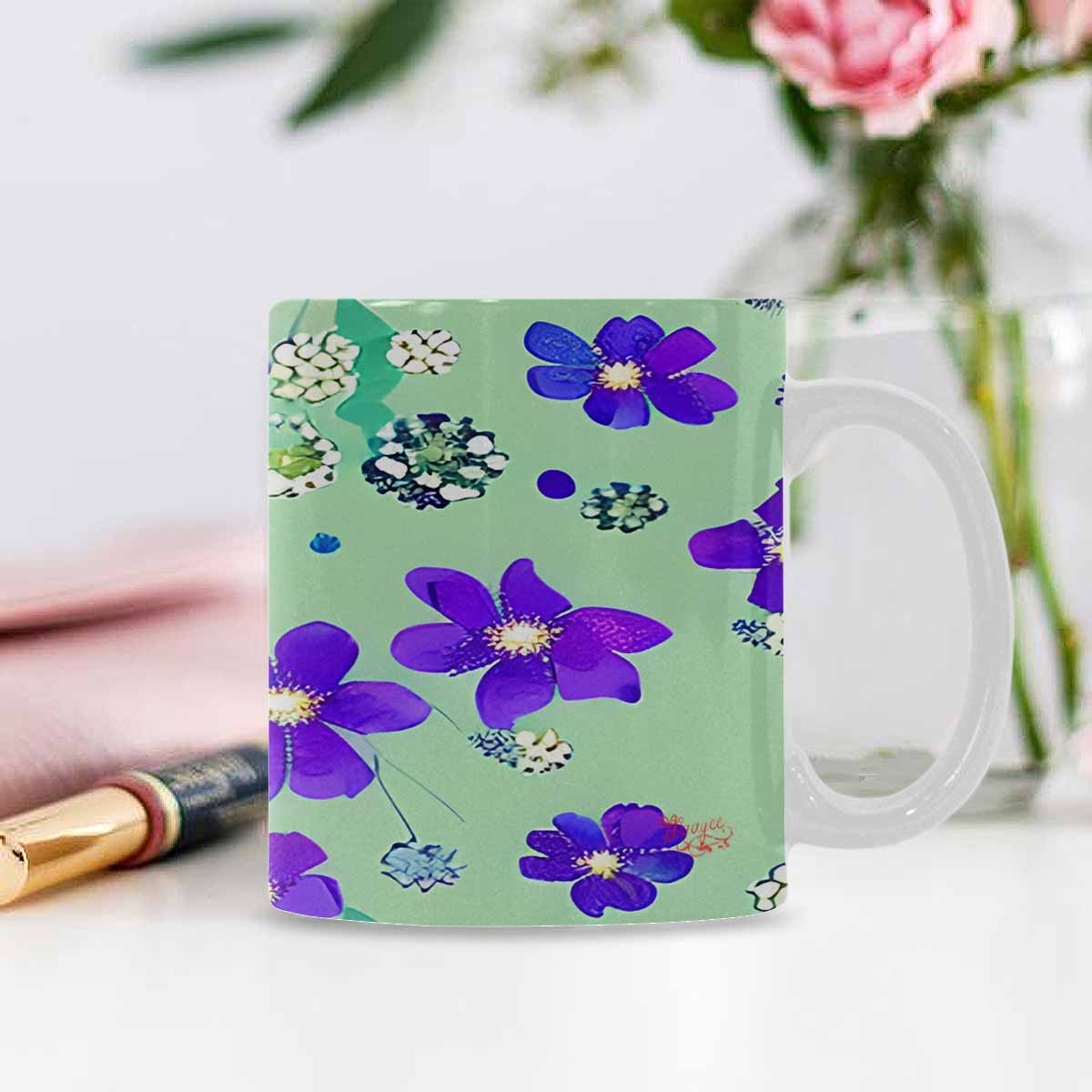 Quality Mug, coffee mug, tea cup, Bright florals, Set 1, Design 141