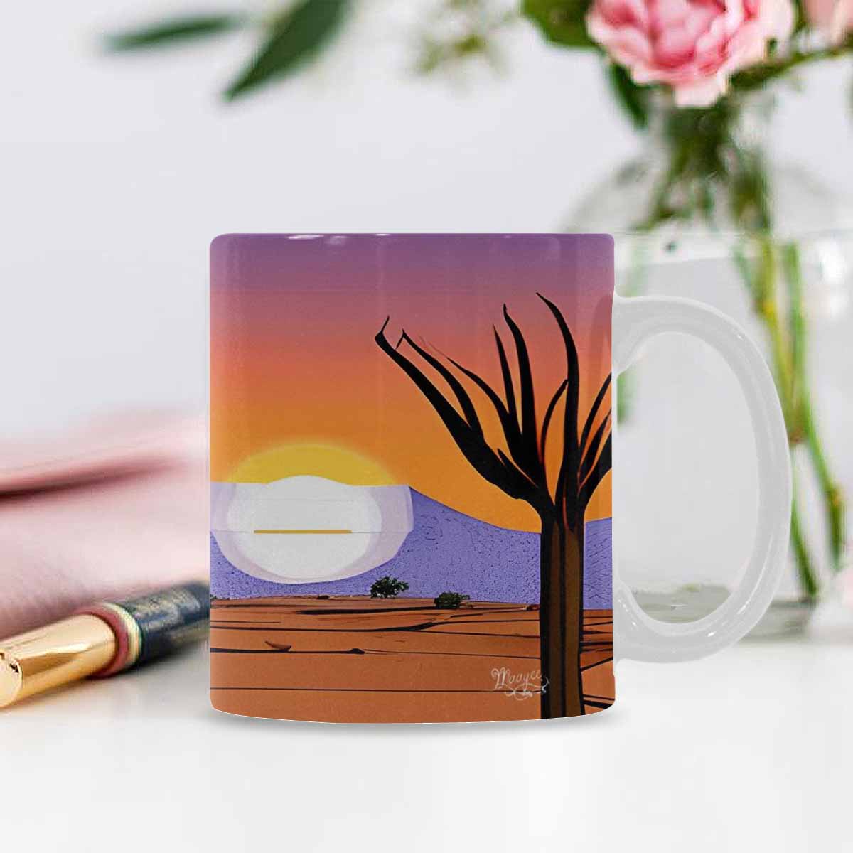 Coffee Mug, tea cup, desert scene, design 63