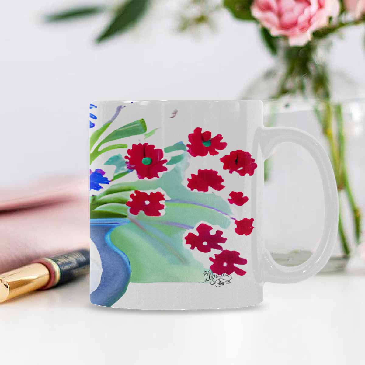 Quality Mug, coffee mug, tea cup, Bright florals, Set 1A, Design 110