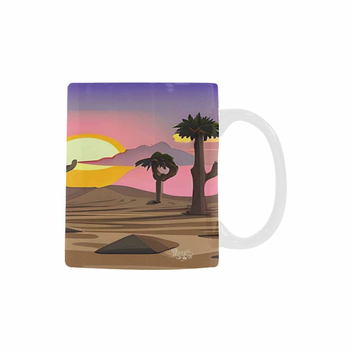 Coffee Mug, tea cup, desert scene, design 40