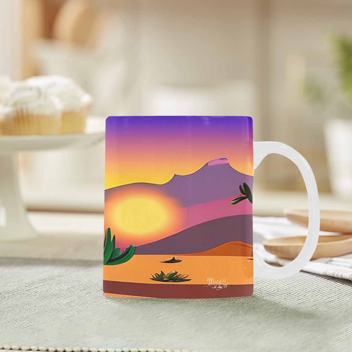 Coffee Mug, tea cup, desert scene, design 85