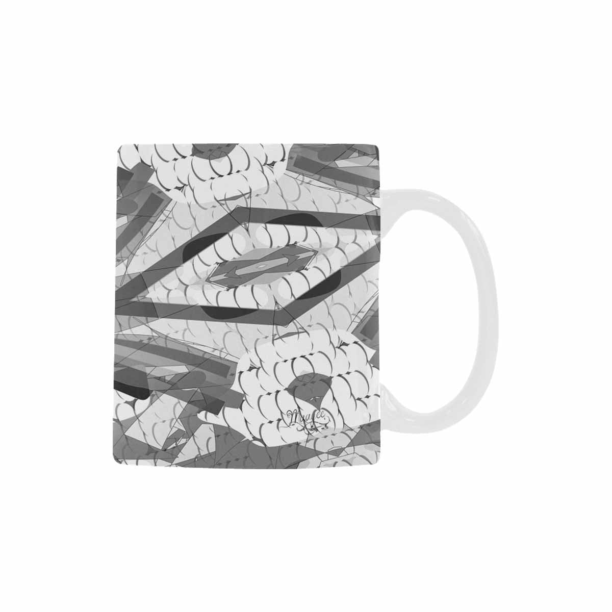 Quality Mug, coffee mug, tea cup, B & W Abstract, Set 1, design 1