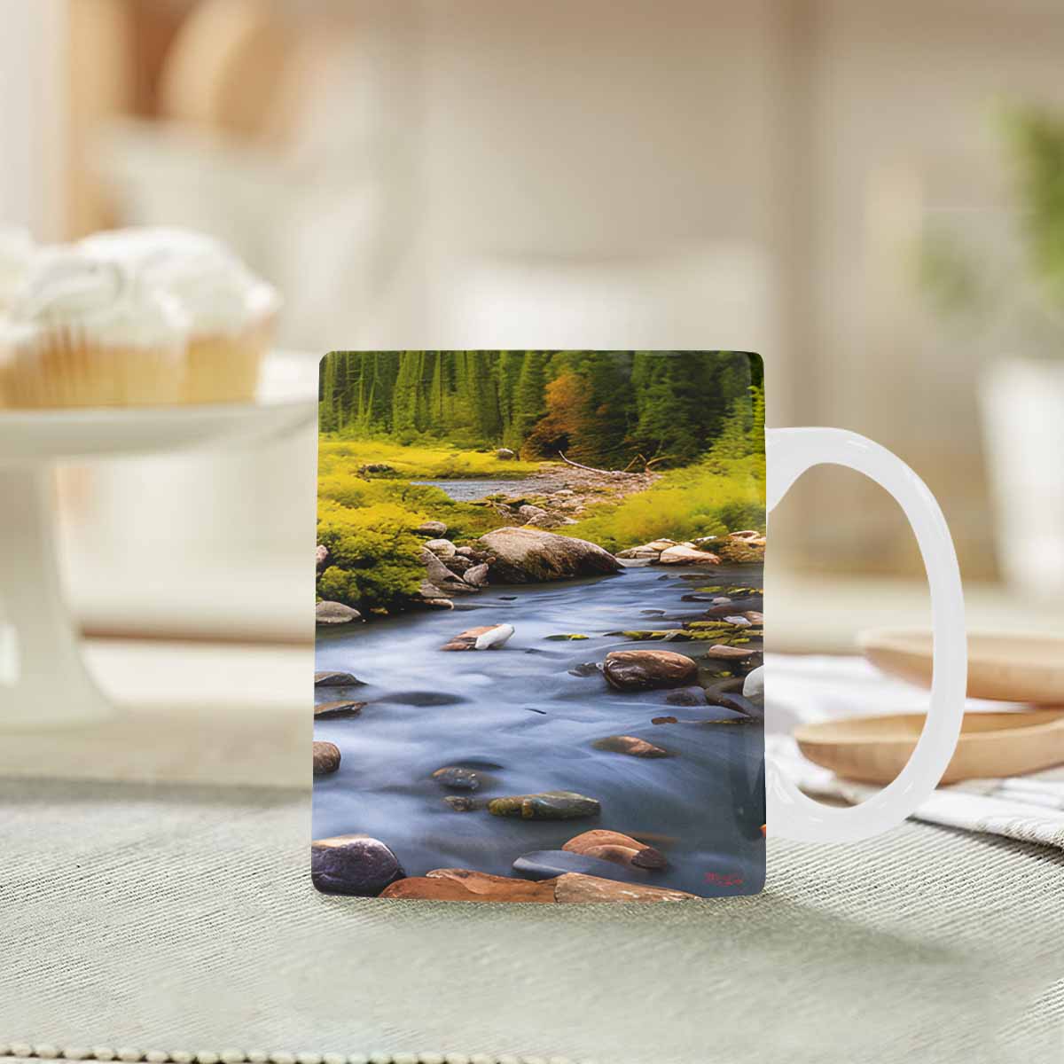 Rivers & Mountains Landscape mugs, set 1 design 4