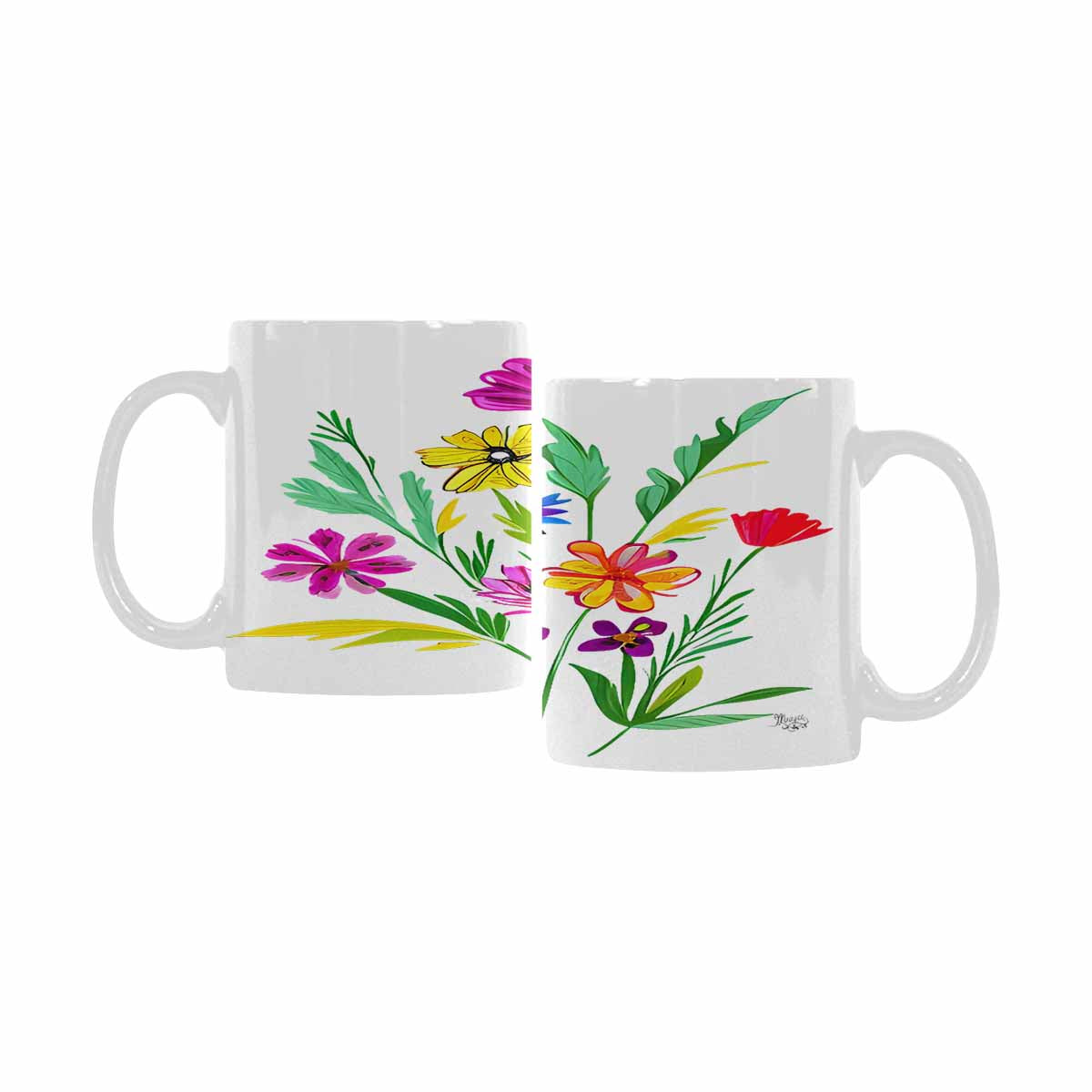 Quality Mug, coffee mug, tea cup, Bright florals, Set 2, design 71
