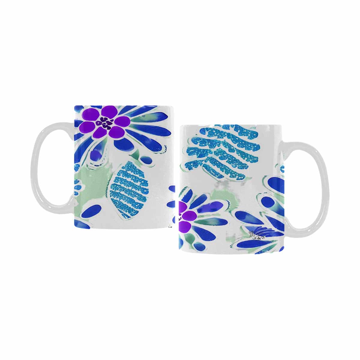 Quality Mug, coffee mug, tea cup, Bright florals, Set 1A, Design 126