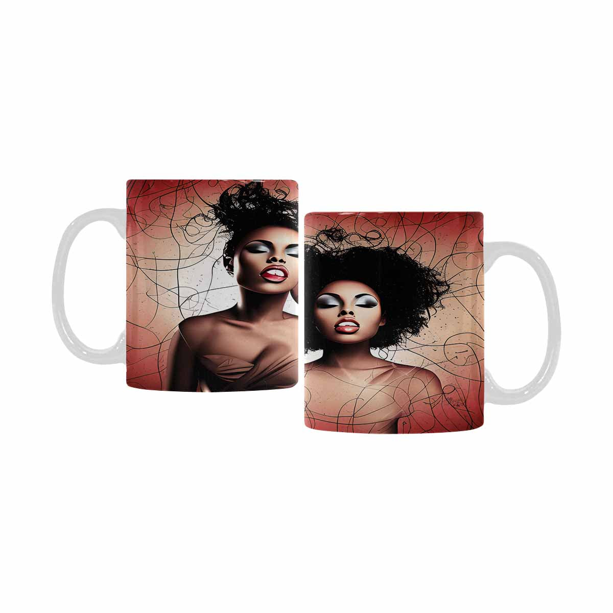 Quality Mug, coffee mug, tea cup, Black Faces, Set 1, design 73