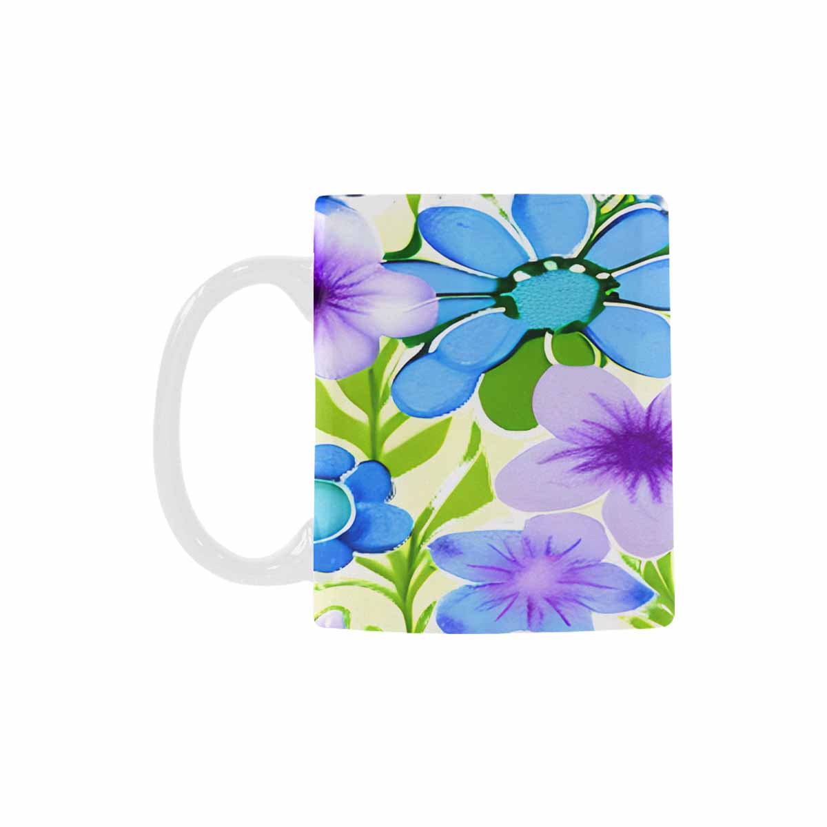 USA made Quality Mug, coffee mug, tea cup, Bright florals, Set 1A, Design 122