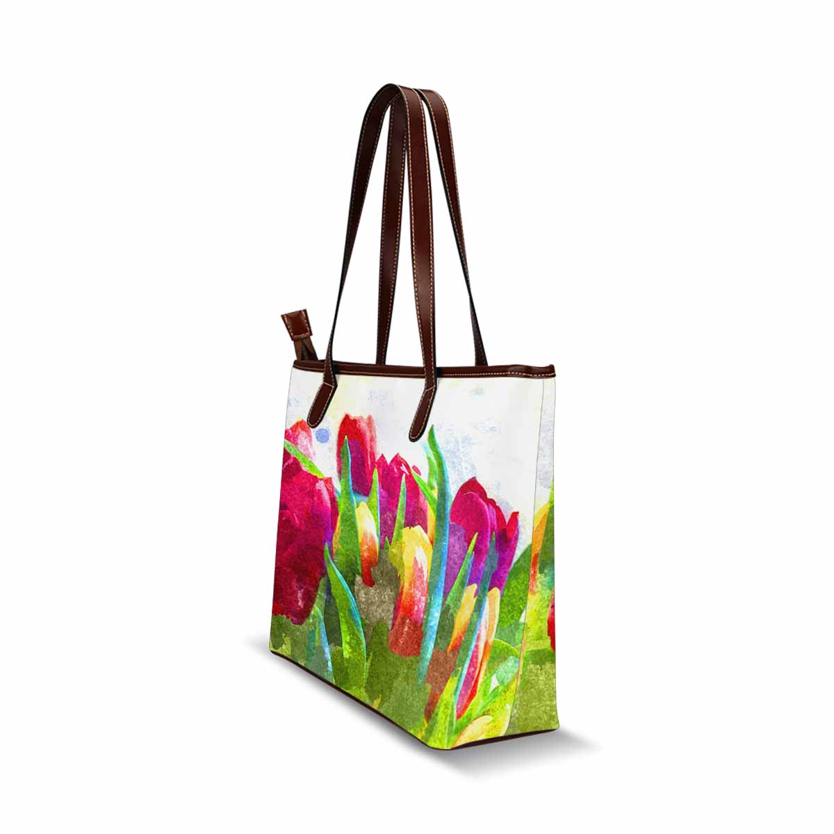 Classic Fabric handbag, watercolor floral, design 277