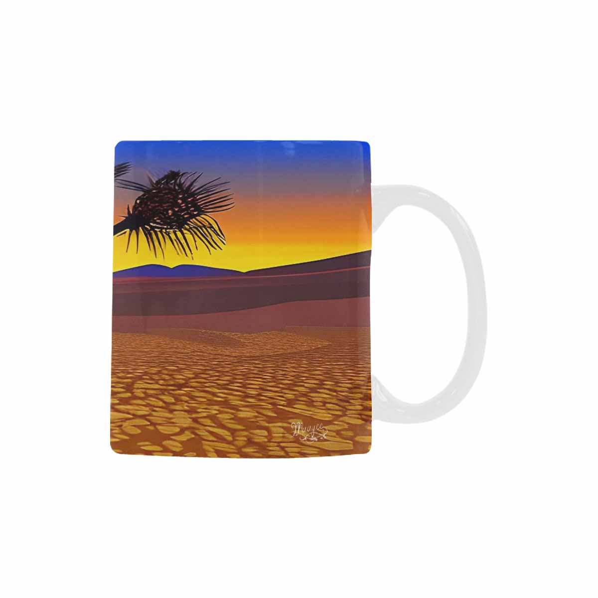 Coffee Mug, tea cup, desert scene, design 58