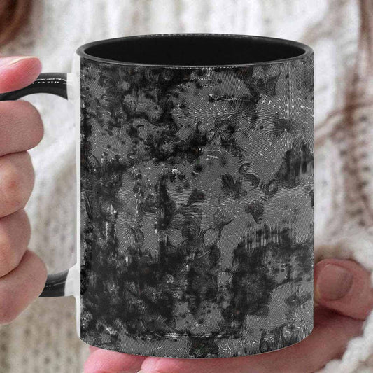 Coffee Mug, tea cup, black core, abstract, design 49