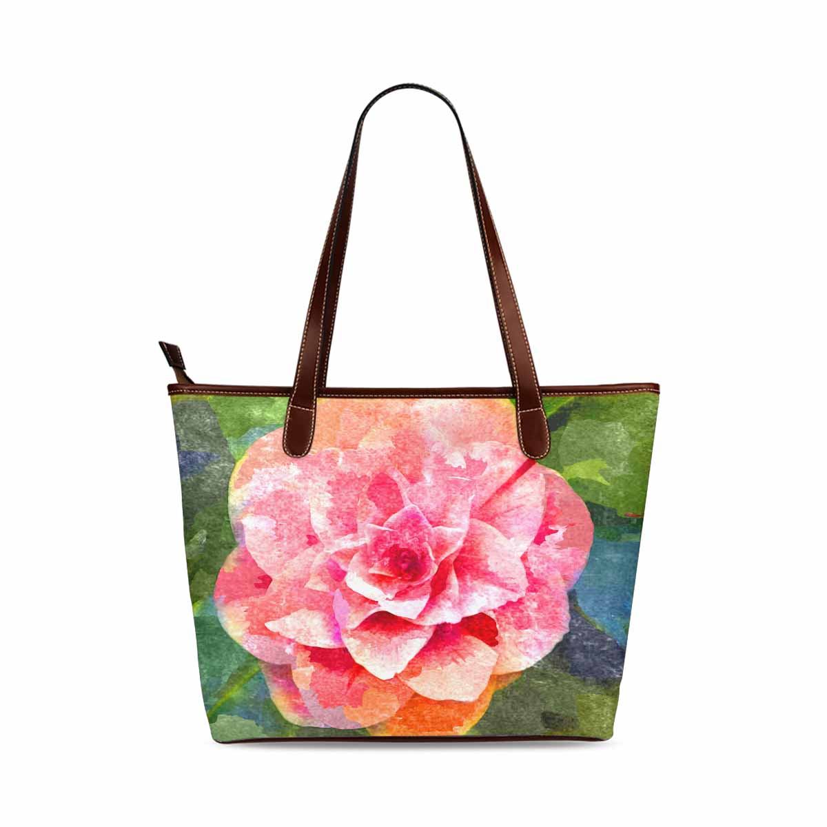 Classic Fabric handbag, watercolor floral, design 24