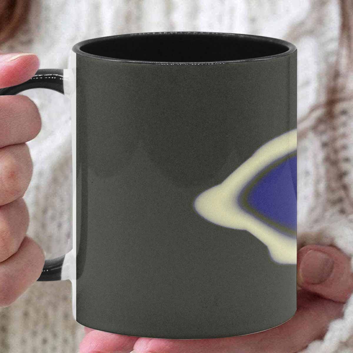 Coffee Mug, tea cup, black core, abstract, design 119